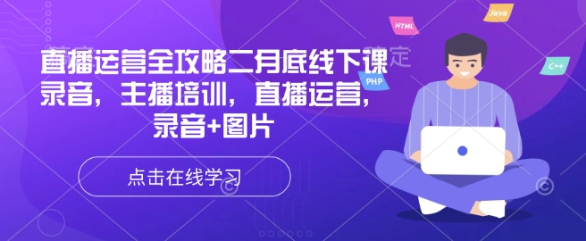 直播运营全攻略二月底线下课录音，主播培训，直播运营，录音+图片-副业网创