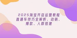 2025淘宝开店运营教程更新,直通车技巧全解析,动销、爆款、人群搭建-副业网创