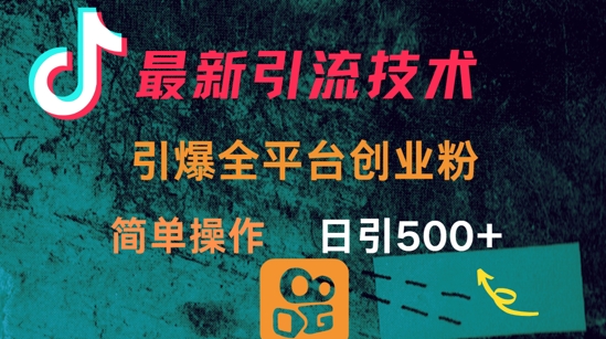 最新引流方法，引爆全平台的一个创业粉，简单操作日引300+-副业网创