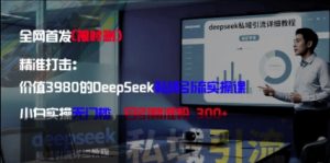 精准打击：价值3980的DeepSeek私域引流实操课，小白实操无门槛，日引精准粉300+-副业网创