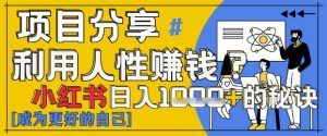 小红书日入1k+？揭秘人性洞察力，小白3分钟上手，点赞爆棚！-副业网创