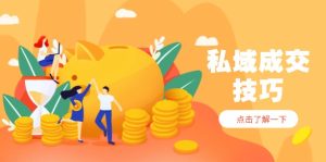 私域成交技巧,帮你从入门到精通,破解四大痛点,快速变现,轻松收钱-副业网创