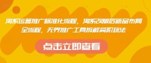 淘系运营推广标准化流程,淘系改版后新品布局全流程,无界推广工具拆解高阶玩法-副业网创