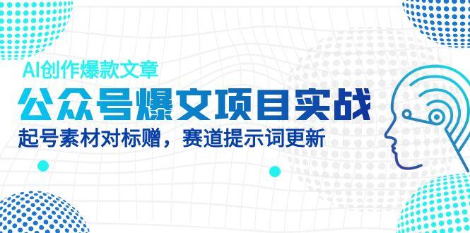 公众号爆文项目实战，AI创作爆款文章，起号素材对标赠(附赛道AI提示词-副业网创