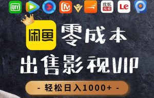 零成本卖影视会员，一天卖出上百单，轻轻松松日入1000+-副业网创