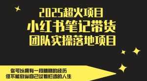 2025超火项目，副业最佳选择，小红书笔记带货团队实操落地项目，，轻松日入5张-副业网创
