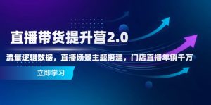 直播带货提升营2.0：流量逻辑数据，直播场景主题搭建，门店直播年销千万-副业网创