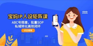 宝妈IP人设矩阵课:ABC号搭建,批量SOP,私域转化高效闭环-副业网创