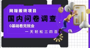 网创搬砖项目,国内问卷调查,0基础看完就会 一天轻松三四张,靠谱副业干就完了【揭秘】-副业网创