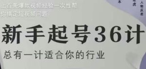 新手起号36计2.0,四年行业沉淀,上百条爆款视频经验一次性帮你搞定短视频问题-副业网创