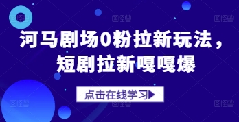 河马剧场0粉拉新玩法，短剧拉新嘎嘎爆-副业网创