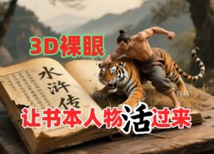 书本人物裸眼3D视频，新的玩法，流量超猛，保姆级教程-副业网创