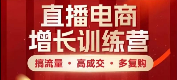 直播电商增长训练营，搞流量·高成交·多复购，快速上手有思路-副业网创