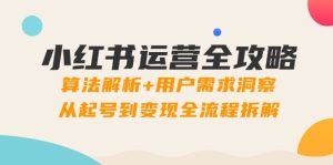 小红书运营全攻略：算法解析+用户需求洞察，从起号到变现全流程拆解-副业网创