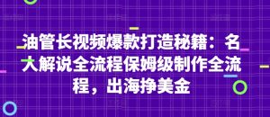 油管长视频爆款打造秘籍：名人解说全流程保姆级制作全流程，出海挣美金-副业网创
