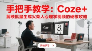 手把手教学:Coze + 剪映批量生成火柴人心理学视频的硬核攻略-副业网创