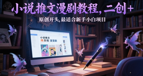 小说推文漫剧教程，二创+原创开头，最适合新手小白项目-副业网创