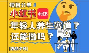 小红书年轻人养生赛道？真的还能做吗？详细讲解！-副业网创