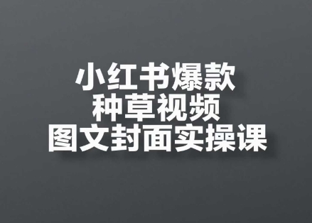 小红书爆款种草视频图文封面实操课，​开店、选品、引流、变现全流程-副业网创
