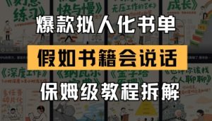 最新爆款拟人化书单玩法，假如书籍会说话，保姆级教程-副业网创