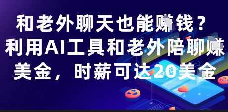 和老外聊天也能挣钱？利用AI工具和老外陪聊挣美金，时薪可达20刀-副业网创