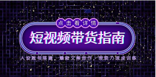 2025短视频带货指南，人设账号搭建，爆款文案创作，表现力速成训练-副业网创