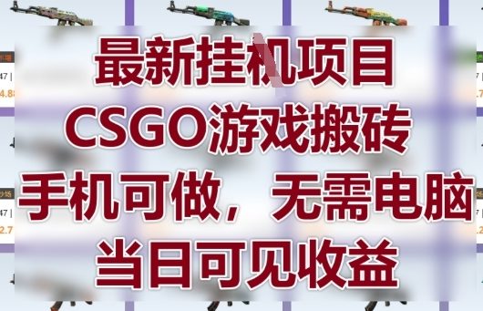 最新挂G项目，CSGO游戏搬砖，手机可做，无需电脑，当日见收益【揭秘】-副业网创