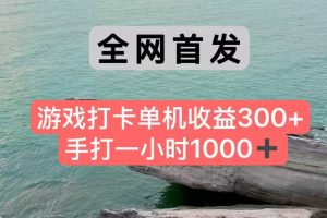 全网首发游戏打卡手打一小时1000+ 单机收益300+ 不是市面上的战神和a,全网独家脚本-副业网创