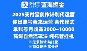 2025支付宝创作分成计划代运营，高爆自然流玩法，纯挂机高分成，合作共赢模式！-副业网创