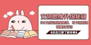 文案思维升级秘籍，5W分析法深度解析，写作底层逻辑重构方法-副业网创