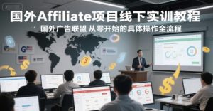 国外Affiliate项目线下实训教程,国外广告联盟从零开始的具体操作全流程-副业网创