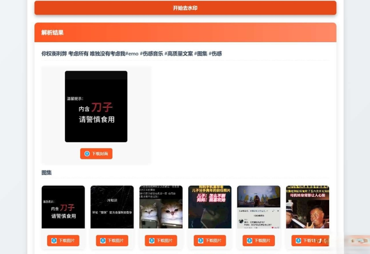聚合短视频解析去水印源码（有后台）自适应双端-副业网创