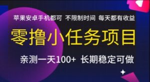 零撸小任务项目，苹果安卓手机都可以做，不限制时间，每天都有收益【揭秘】-副业网创
