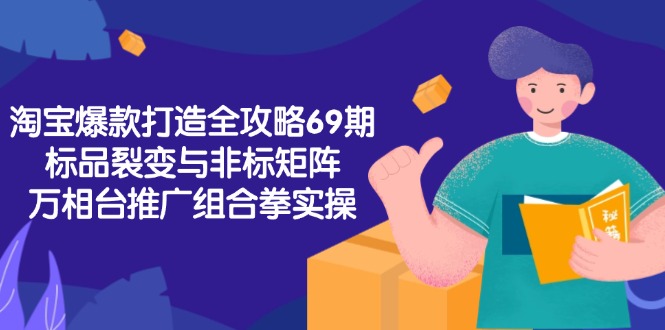 淘宝爆款打造全攻略-69期，标品裂变与非标矩阵，万相台推广组合拳实操-副业网创