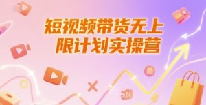 短视频带货无上限计划实操营,新人短视频带货工具流养号破播文案运营篇课程-副业网创