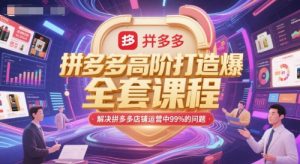 拼多多高阶打造爆款全套课程,解决拼多多店铺运营中99%的问题-副业网创