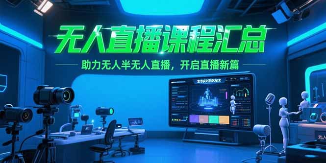 无人直播课程汇总，含非实时防风技术，助力无人半无人直播，开启直播新篇-副业网创