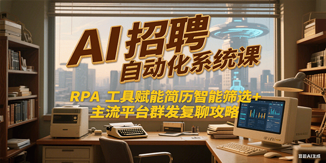 AI招聘自动化系统课，RPA工具赋能简历智能筛选+主流平台群发复聊全攻略-副业网创