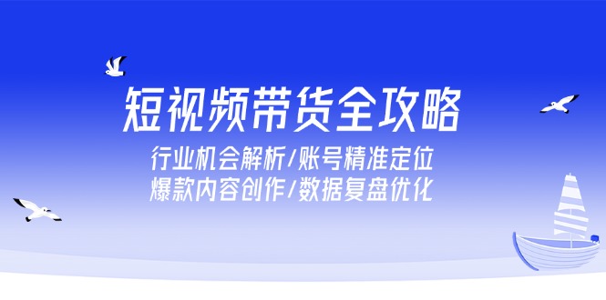 短视频带货全攻略，行业机会解析/账号精准定位/爆款内容创作/数据复盘优化-副业网创