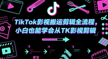 TikTok影视搬运剪辑全流程，小白也能学会从TK影视剪辑-副业网创