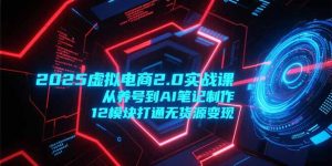 2025虚拟电商2.0实战课，从养号到AI笔记制作，12模块打通无货源变现-副业网创
