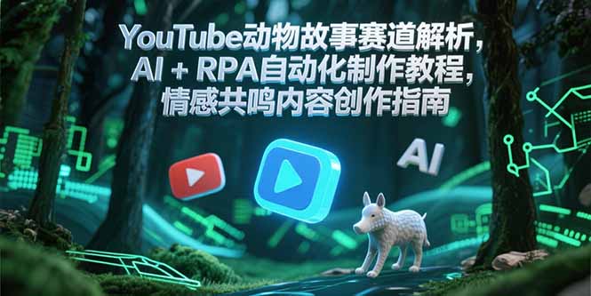 YouTube动物故事赛道解析，AI+RPA自动化制作教程，情感共鸣内容创作指南-副业网创