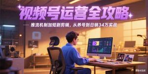 2025视频号运营全攻略,推流机制加短剧剪辑,从养号到日销34万实战-副业网创