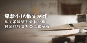 爆款小说推文制作，从文案浓缩到素材处理，视频剪辑发布全流程解析-副业网创