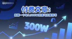 付费文章：拆解一个年入300W的喜马拉雅账号-副业网创