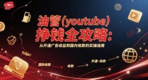 油管(youtube)挣钱全攻略：从开通广告收益到国内收款的实操指南-副业网创
