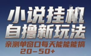 小说自撸新玩法 — 亲测单窗口每天能搞 20-50+，支持矩阵化批量操作【揭秘】-副业网创