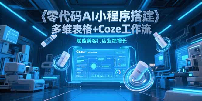 零代码AI小程序搭建，多维表格+Coze工作流，赋能美容门店业绩增长-副业网创