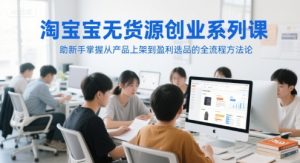 淘宝无货源创业系列课,助新手掌握从产品上架到盈利选品的全流程方法论-副业网创
