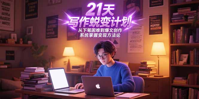 21天写作蜕变计划，从下笔困难到爆文创作，系统掌握变现方法论-副业网创